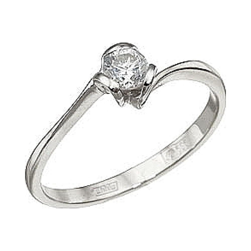 Золотое кольцо с бриллиантом № 75719