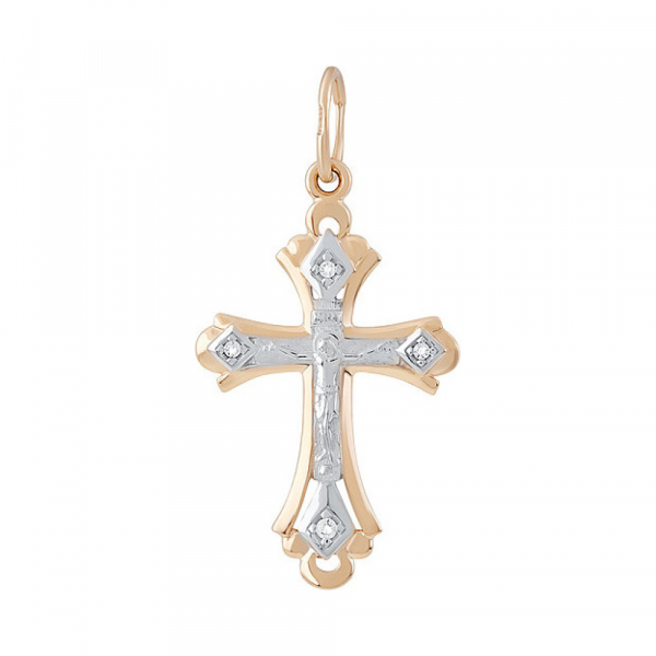 Крест литой с фианитом № 135429