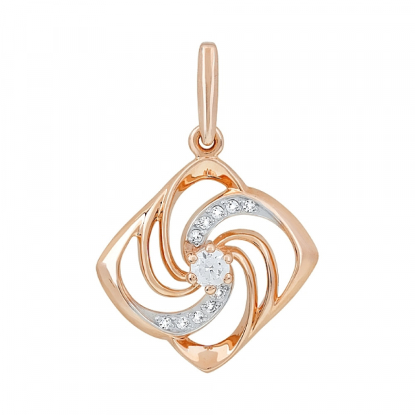 Золотая подвеска с фианитами № 116105