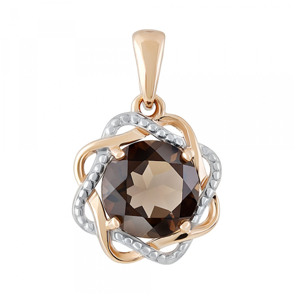 Золотая подвеска с раухтопазом № 128713