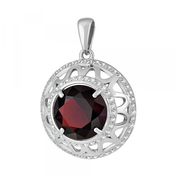 Серебряная подвеска с алпанитом и фианитом № 135040