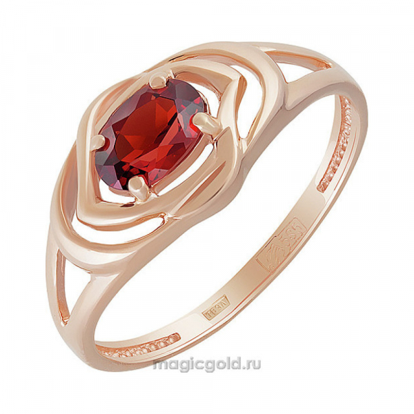 Золотое кольцо с гранатом № 158836