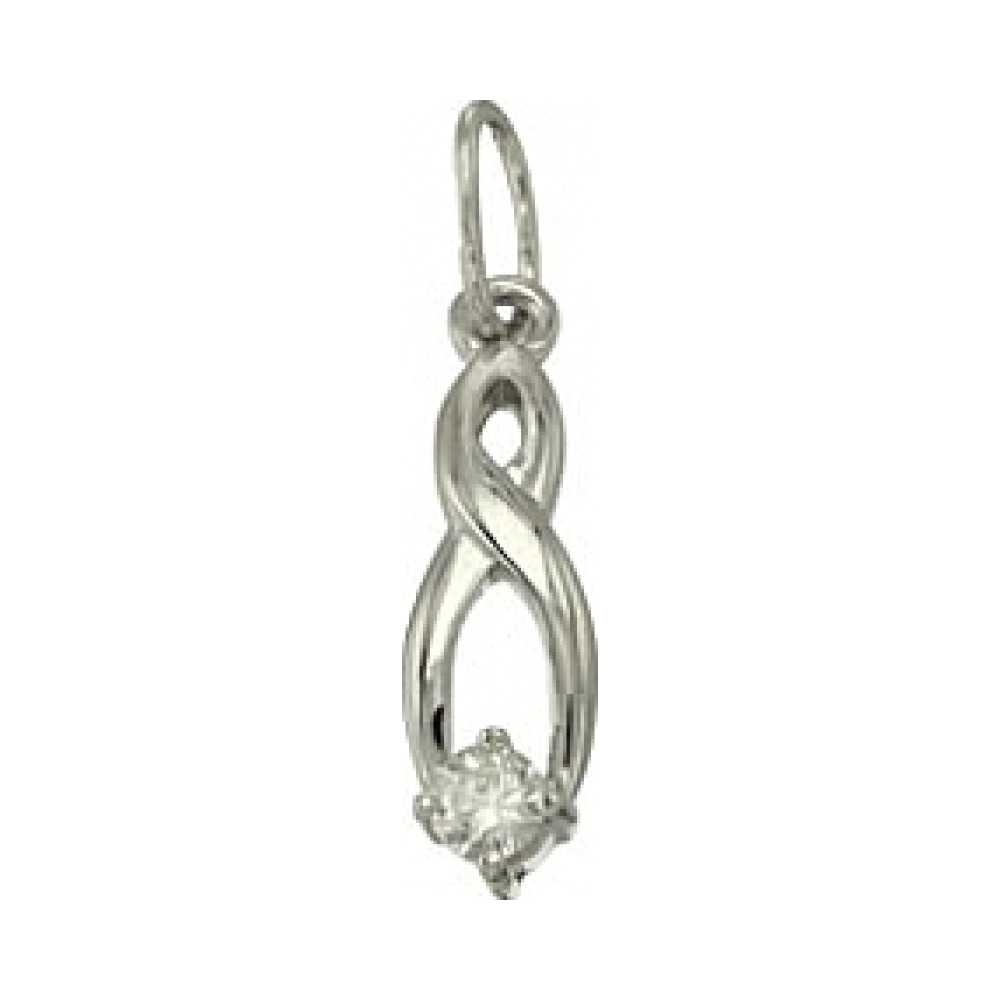 Золотая подвеска с бриллиантом № 115451