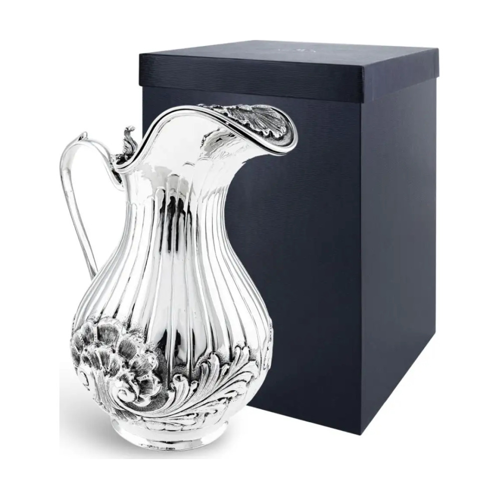 Кувшин Раковина с крышкой из серебра 925 пробы в футляре