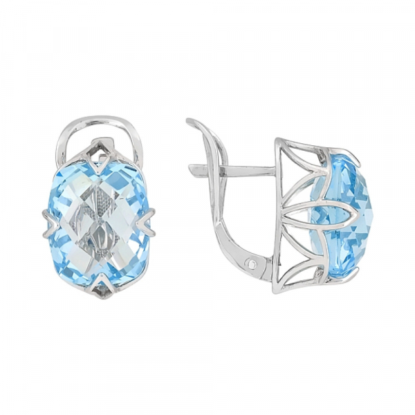 Золотые серьги с топазом № 107748