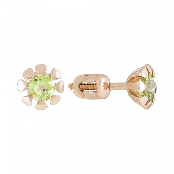 Пуссеты с хризолитом № 120922