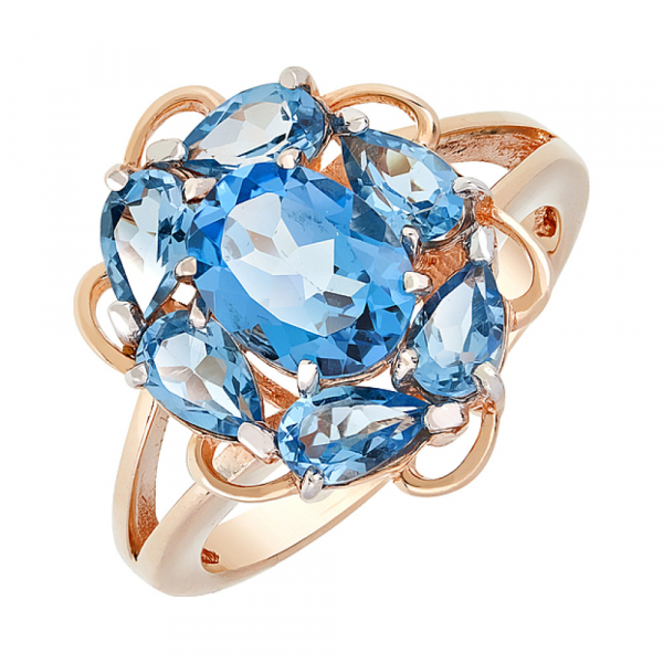 Золотое кольцо с топазом № 116457