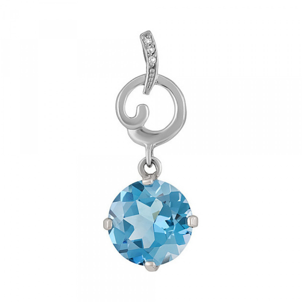 Серебряная подвеска с топазом и фианитом № 134250