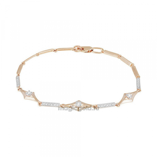 Золотой браслет с фианитом № 155776