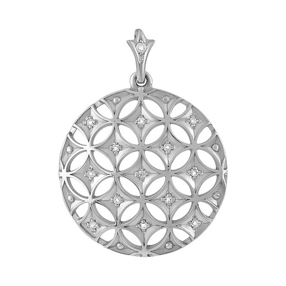 Серебряная подвеска с фианитом № 134157