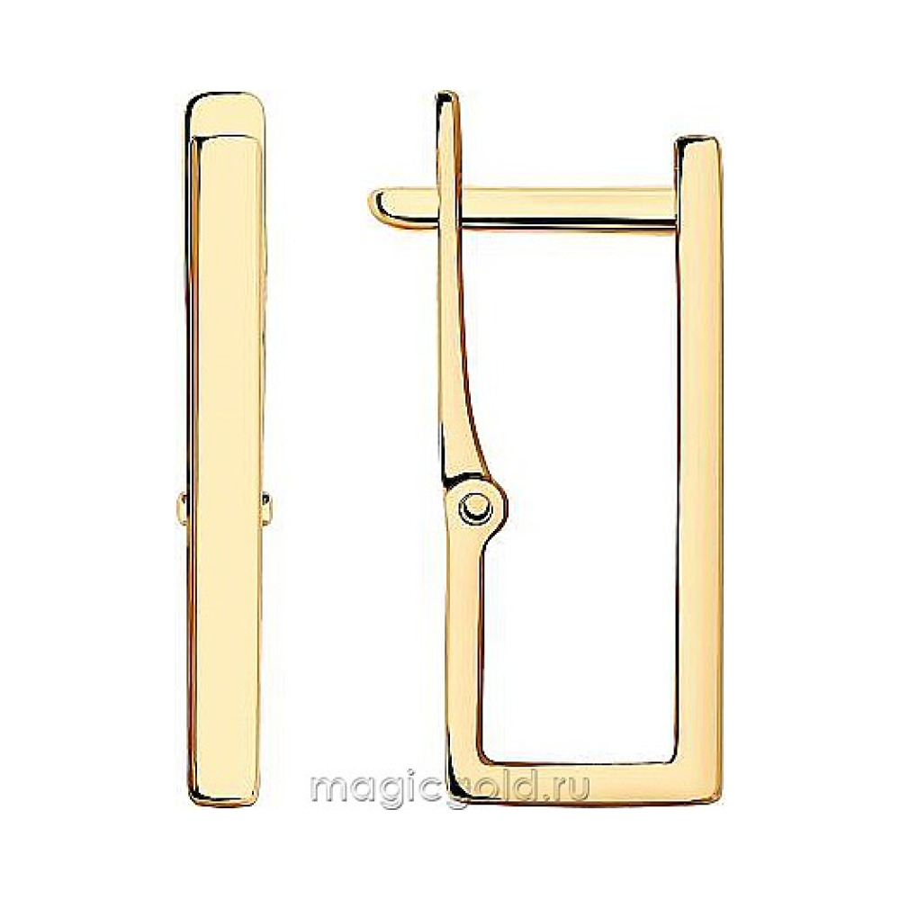 Золотые серьги без камня № 173417