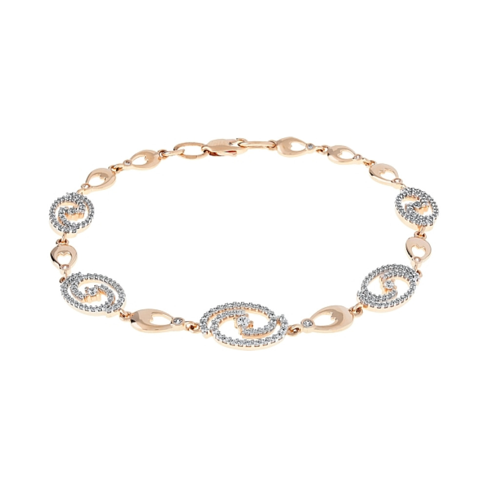 Золотой браслет с фианитами № 113181