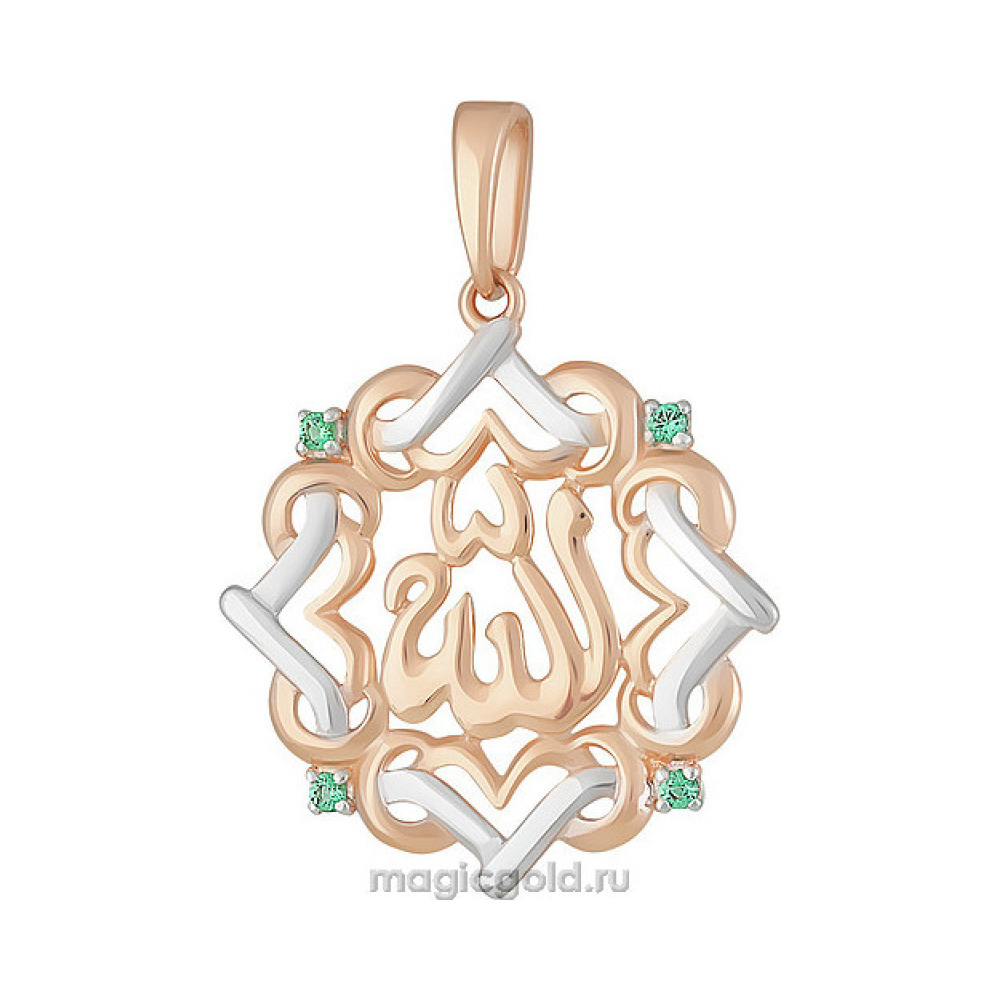 Золотая подвеска с фианитом № 162307
