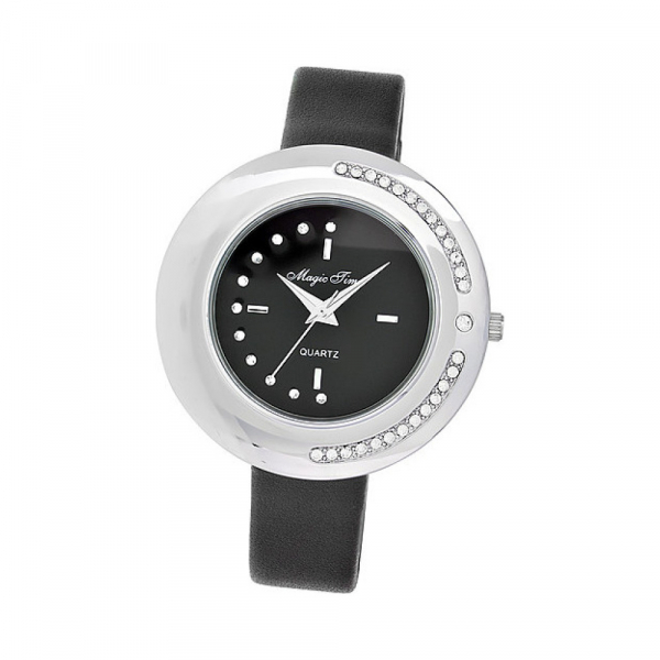 Часы кварцевые Magic Time с фианитами на сер ремешке № 117178