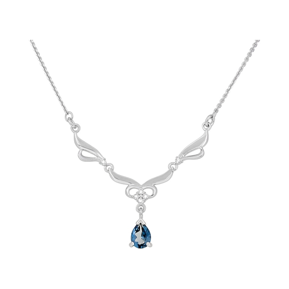 Золотое колье с топазом и фианитом № 115654