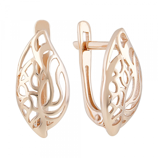 Золотые серьги без камня № 128445