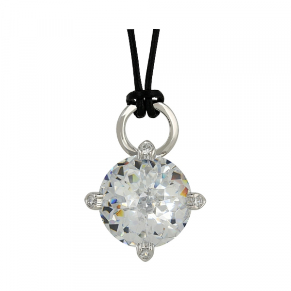 Серебряное колье с фианитами № 107144