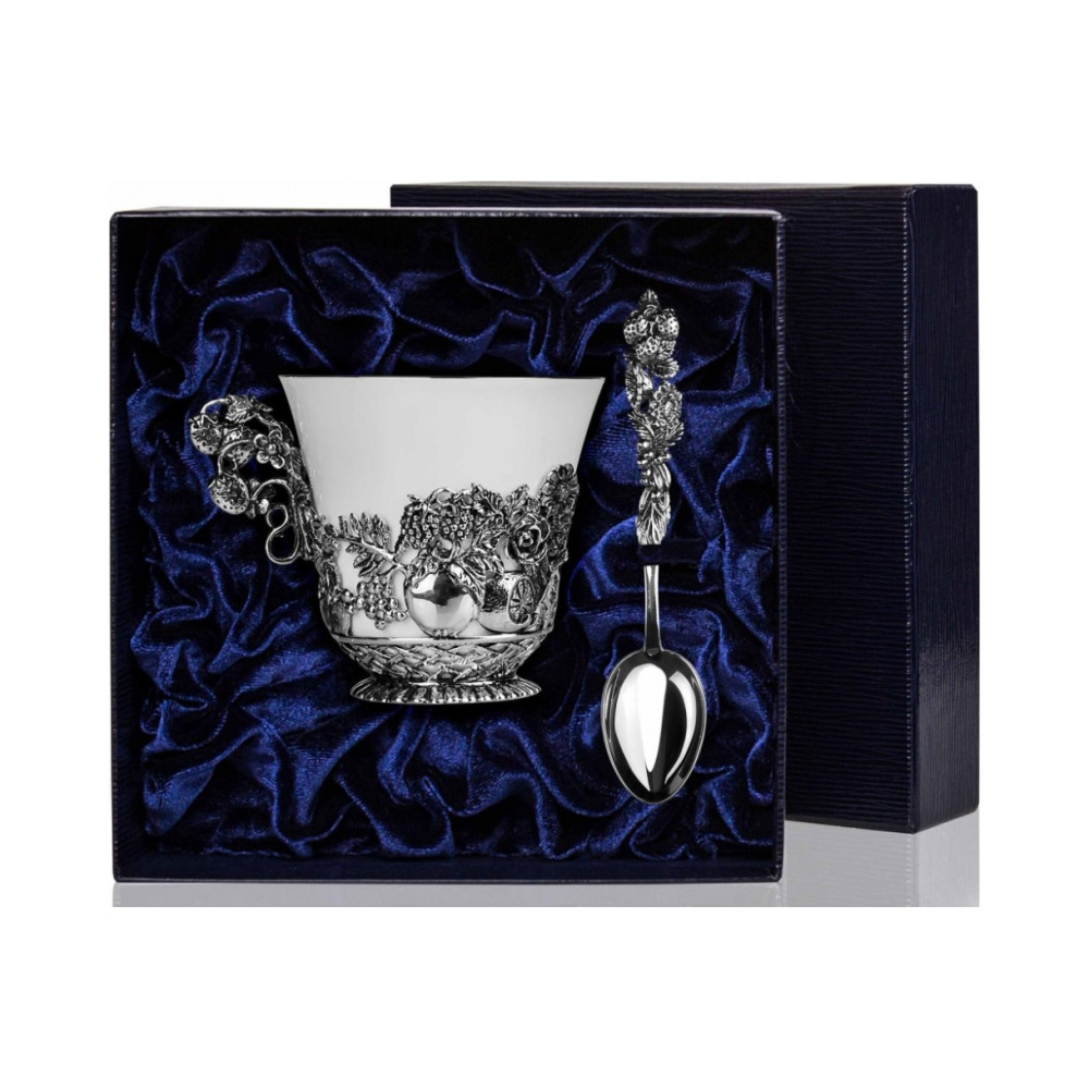 Набор серебряная чайная чашка «Натюрморт»