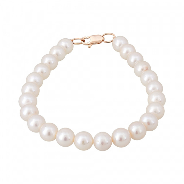 Золотой браслет с жемчугом № 119848