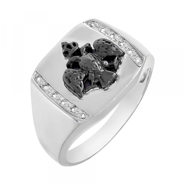 Серебряное кольцо с фианитом № 83781