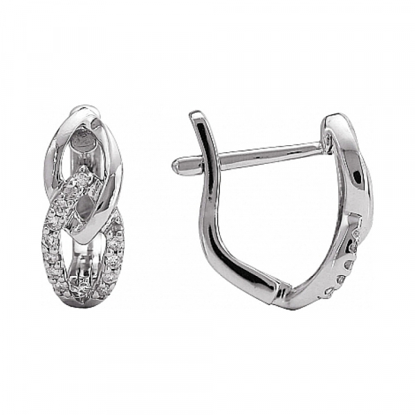 Золотые серьги с бриллиантом № 81933