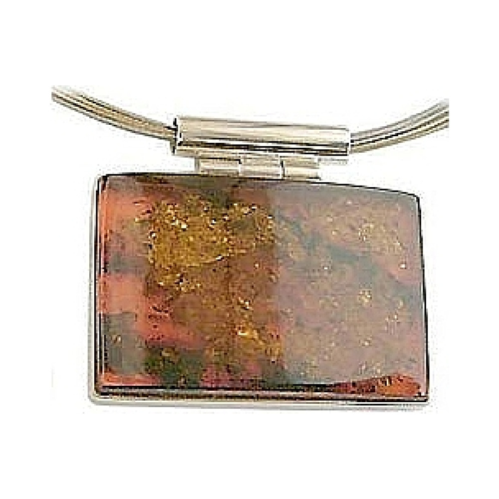 Серебряная подвеска с янтарём зелёным № 8391