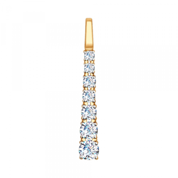 Золотая подвеска с фианитом № 140455