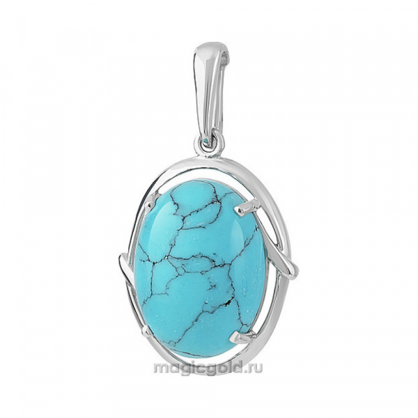 Серебряная подвеска с бирюзой № 151411