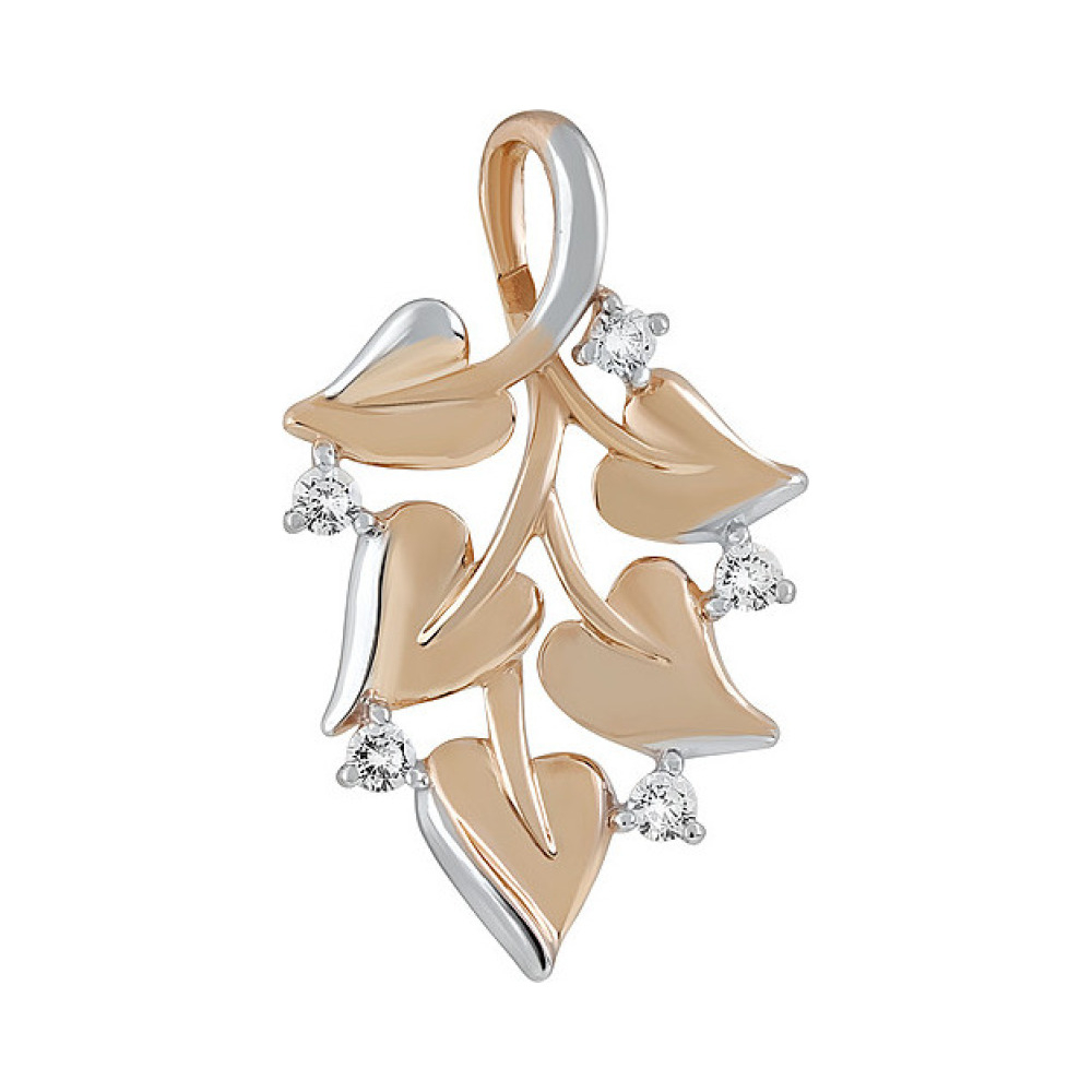 Золотая подвеска с фианитом № 135996