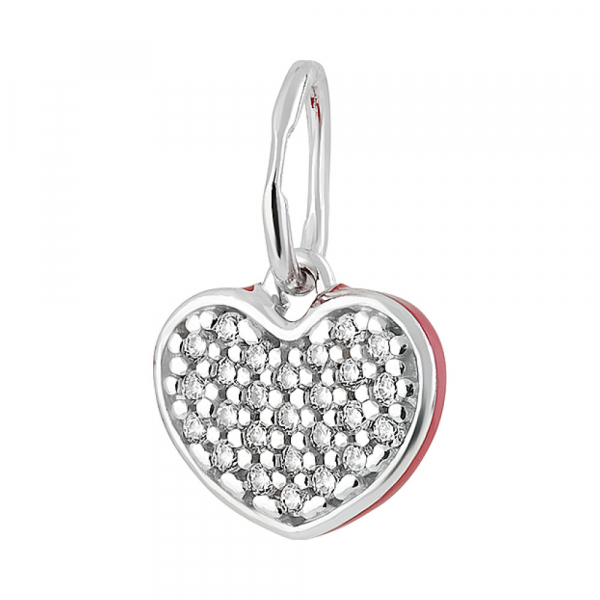 Серебряная подвеска с фианитом и эмалью № 129171