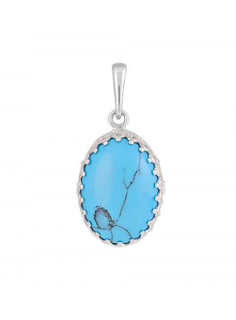 Серебряная подвеска с бирюзой № 128098