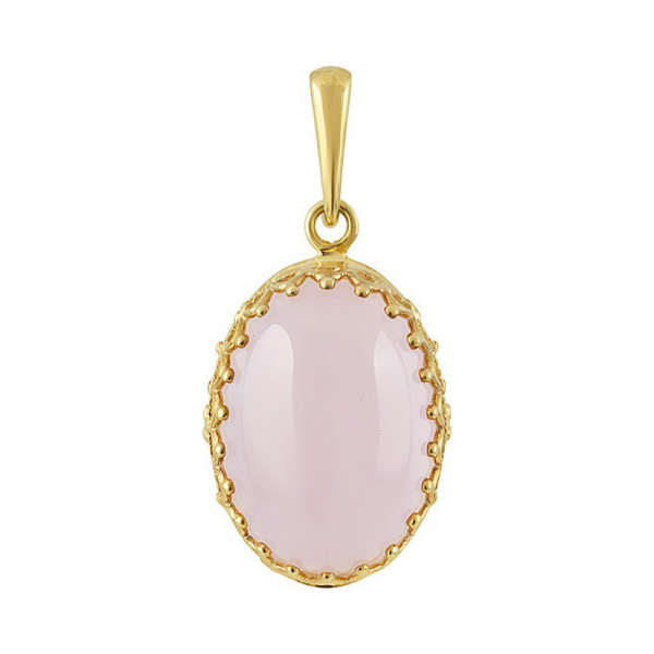 Серебряная подвеска с алпанитом и золотым покрытием № 132393