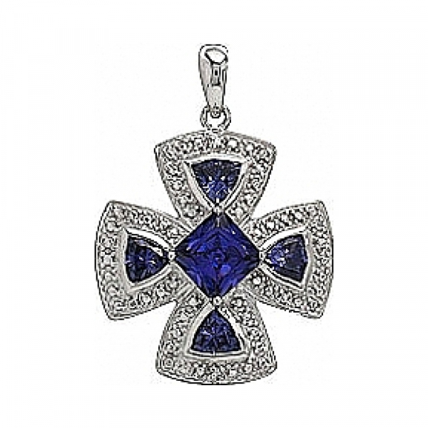 Серебряная подвеска с фианитом № 75093