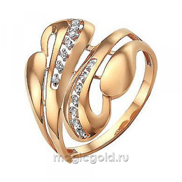 Золотое кольцо с фианитом № 173158