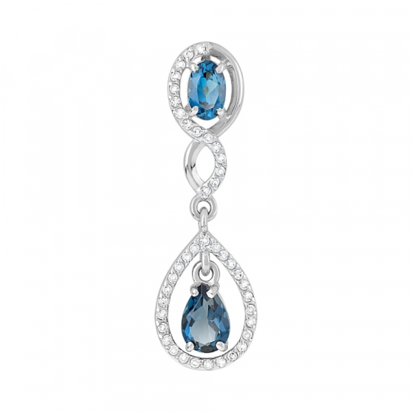 Золотая подвеска с топазом и фианитом № 120063