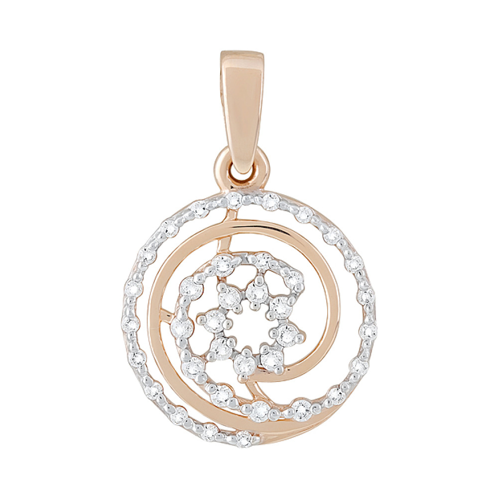 Золотая подвеска с фианитами № 127322