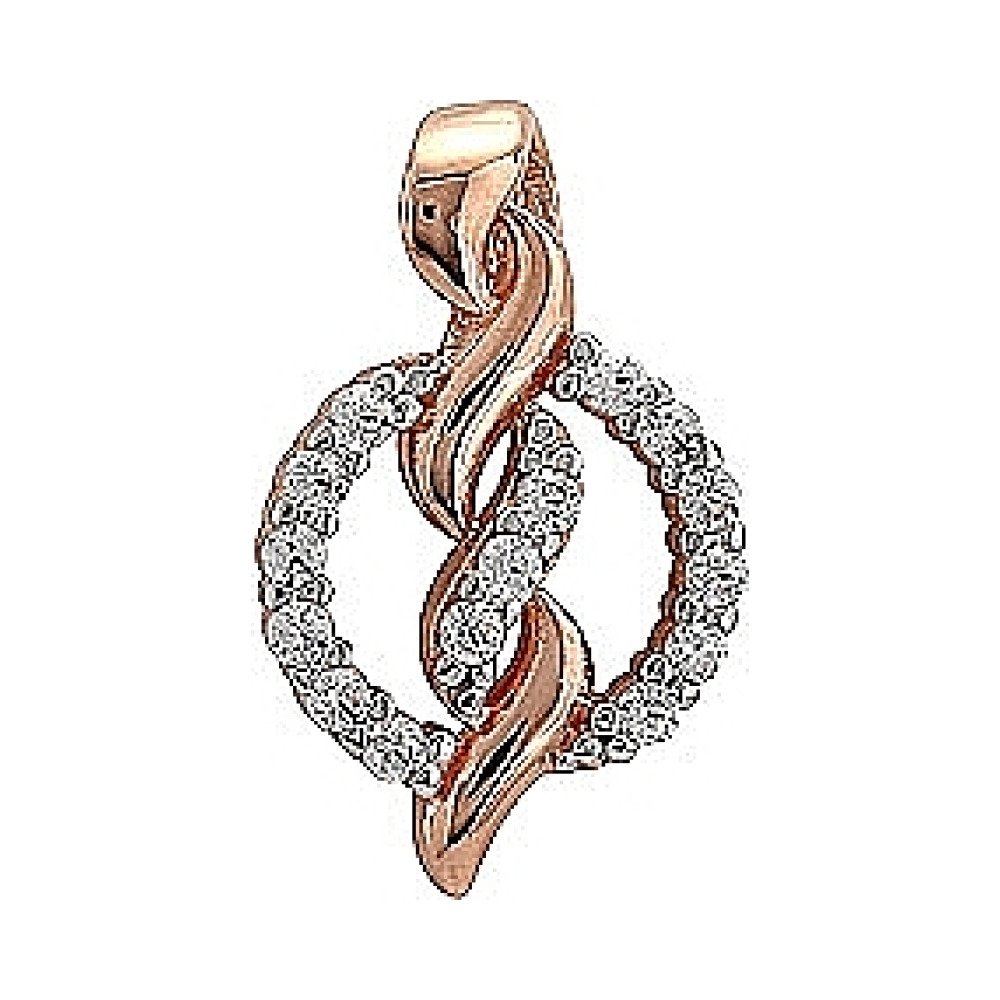 Золотая подвеска с фианитом № 72925