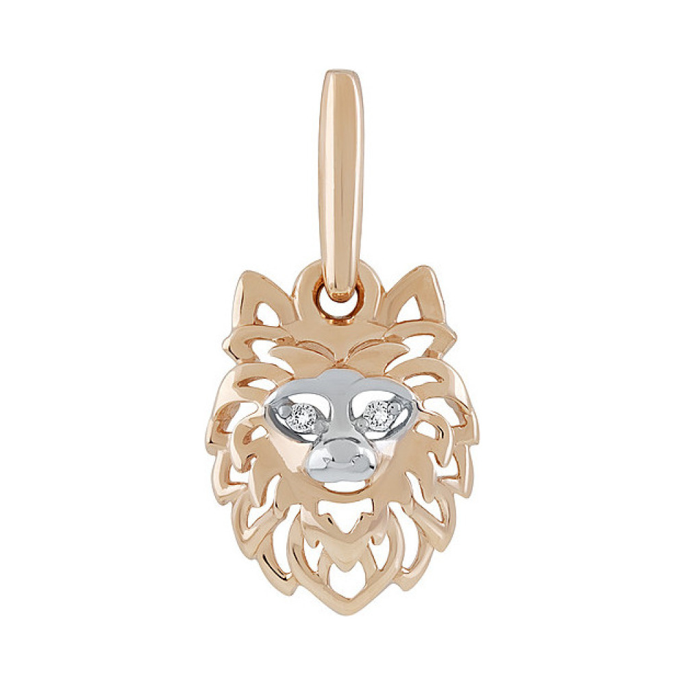 Золотая подвеска с фианитом № 135921