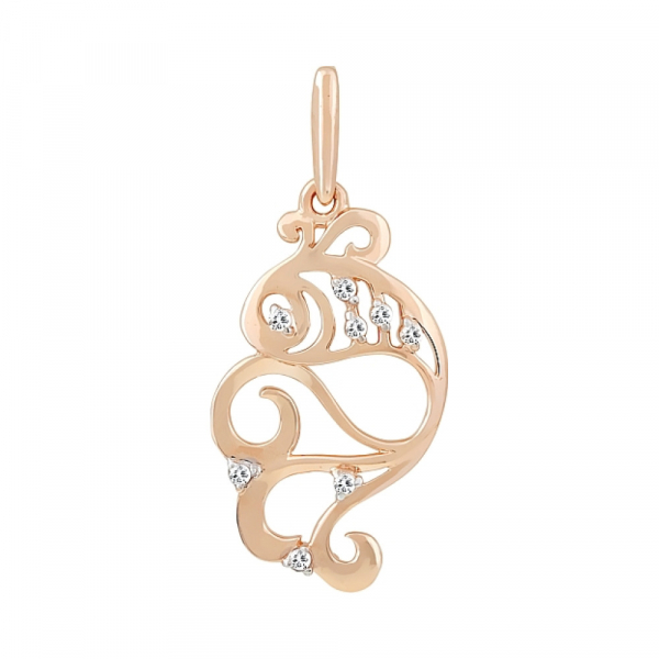 Золотая подвеска с фианитами № 115815
