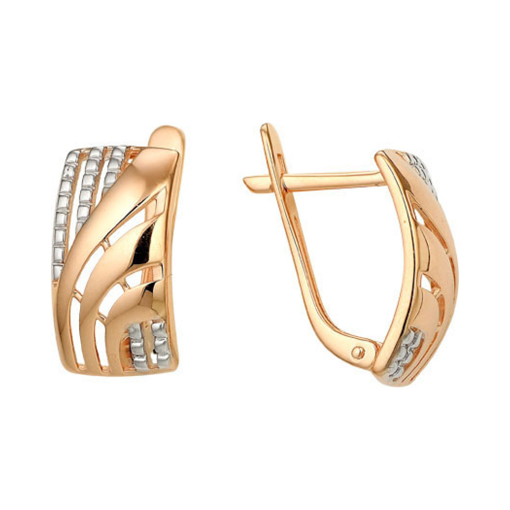 Золотые серьги без камня № 141772