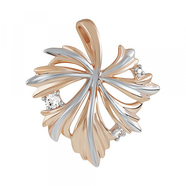 Золотая подвеска с фианитом № 137948