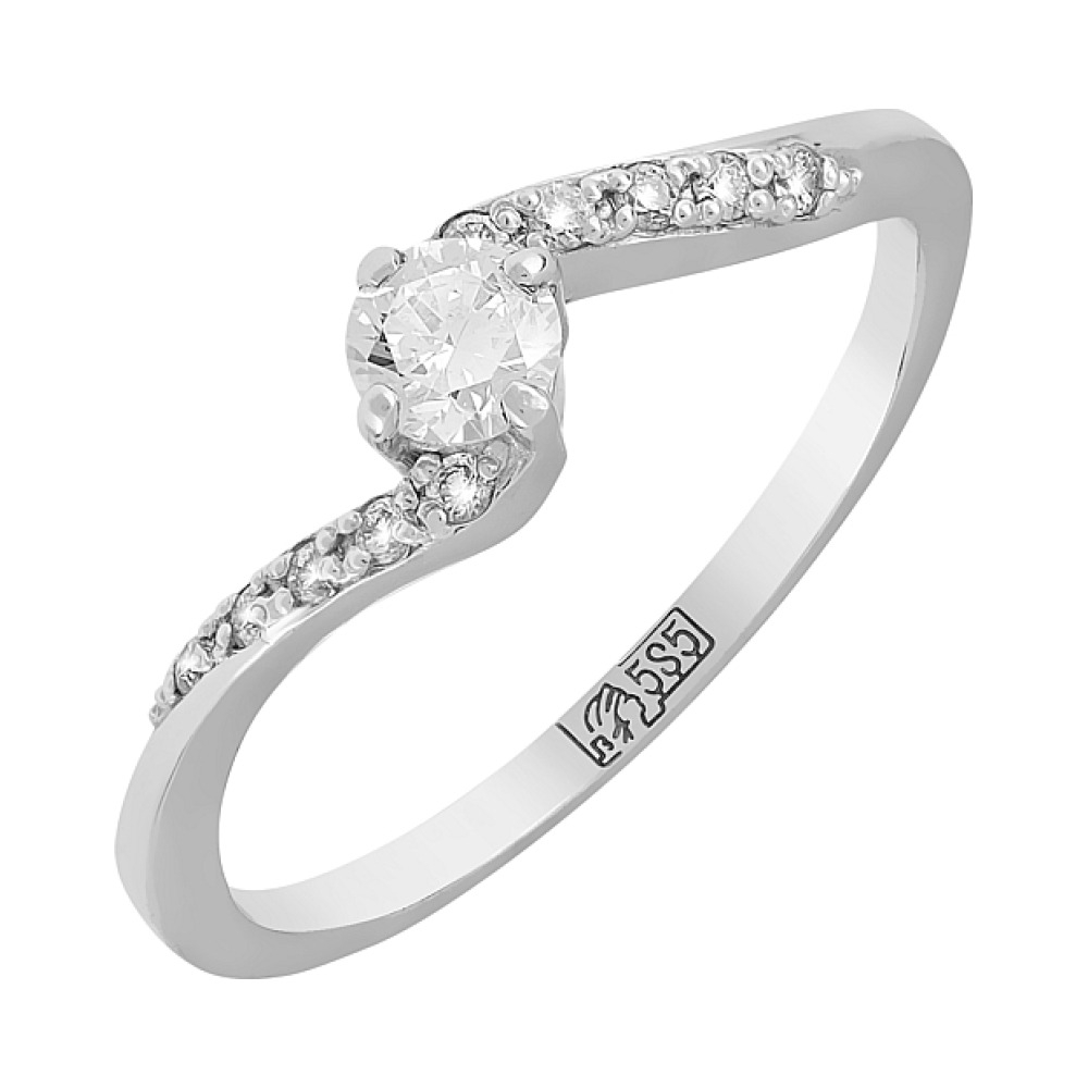 Золотое кольцо с бриллиантом № 103194