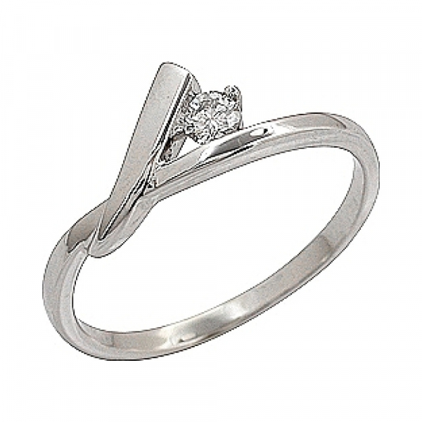 Золотое кольцо с бриллиантом № 69774