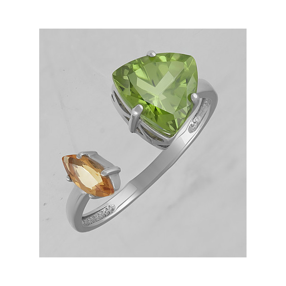 Серебряное кольцо с полудрагоценными вставками № 126890