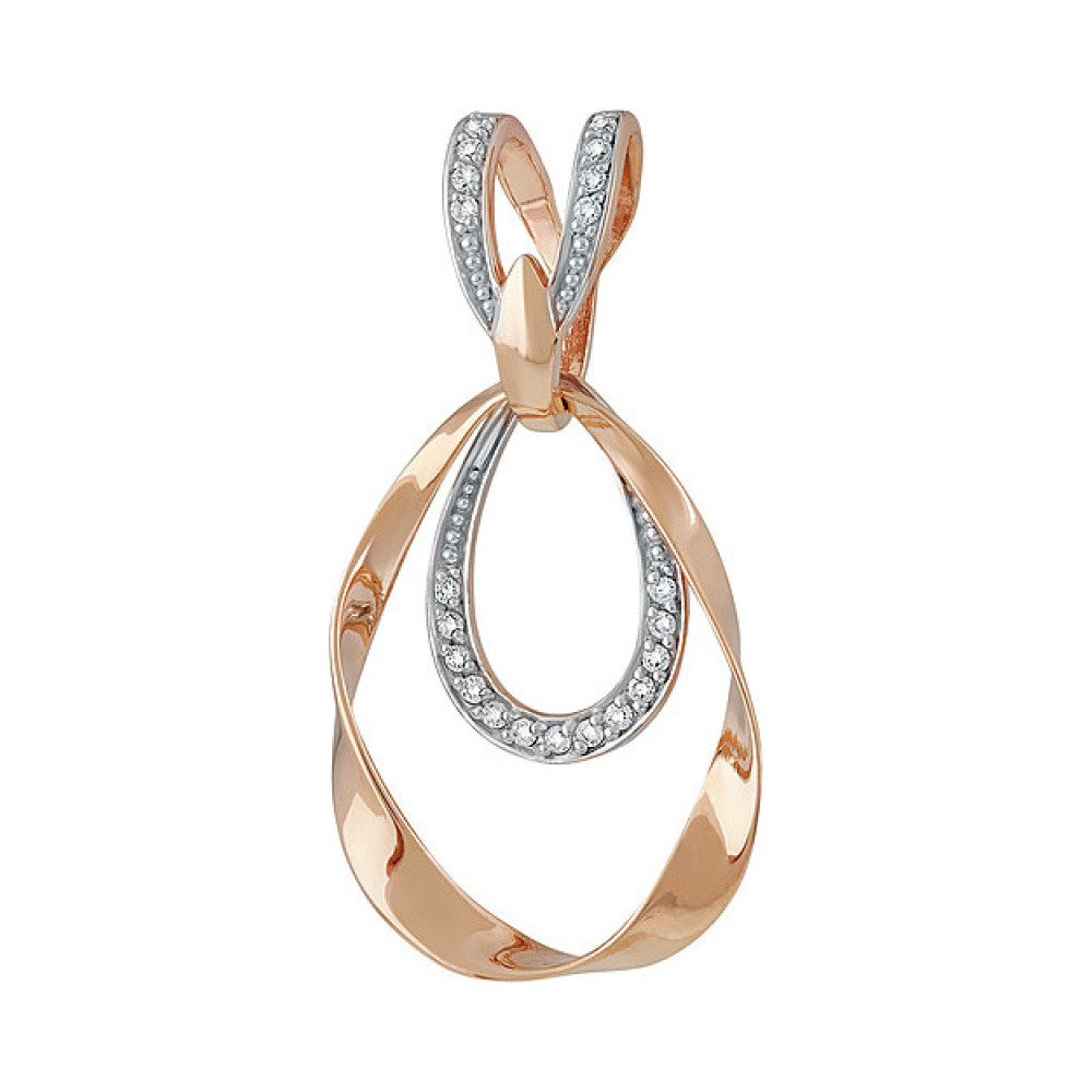 Золотая подвеска с фианитом № 137315