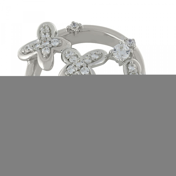 Серебряное кольцо с фианитом № 100243