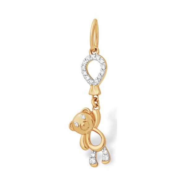 Золотая подвеска с фианитом № 140187