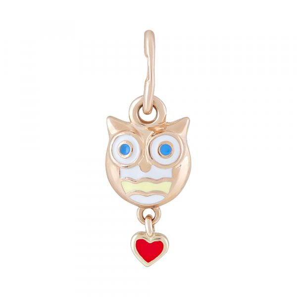 Золотая подвеска с эмалью № 124342