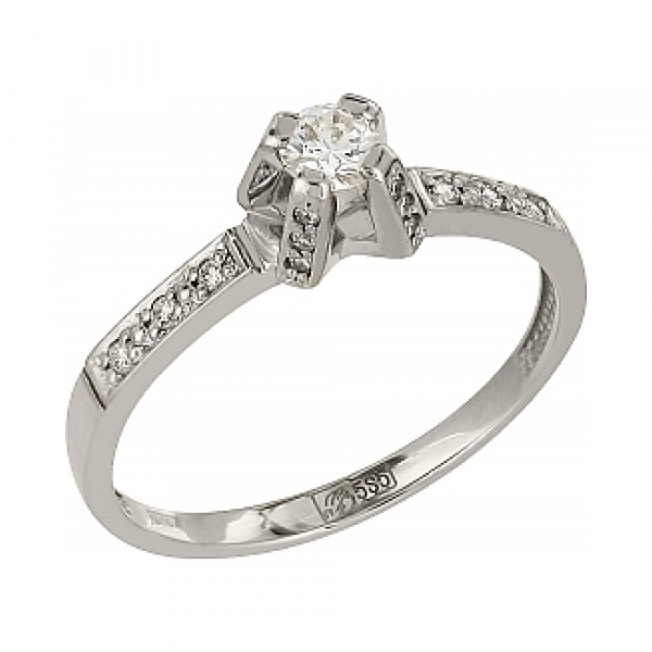 Золотое кольцо с бриллиантом № 110315