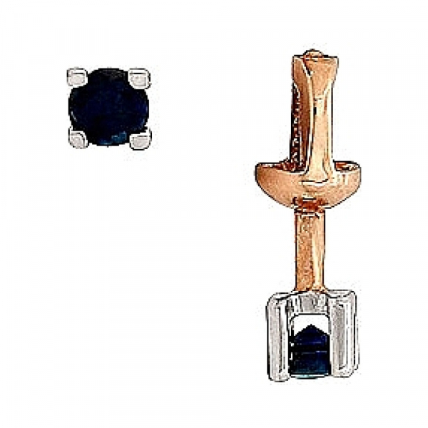 Пуссеты с сапфиром № 25604